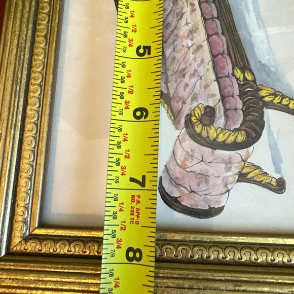 Gold Framed Print Vintage Fancy Recamier Chaise Divan Sofa Lounge Fainting Bench - Picture 6 of 7